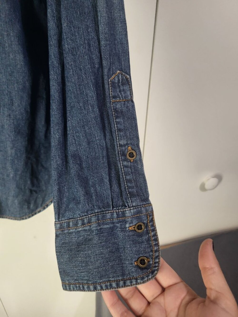 Ralph Lauren Jeans Co Women's XL Denim Chambray Button Up Shirt Western Classic - Picture 5 of 7